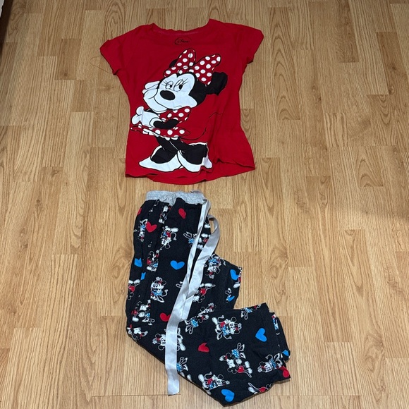 Disney Other - Disney Red and Black Minnie Mouse Pajama Set